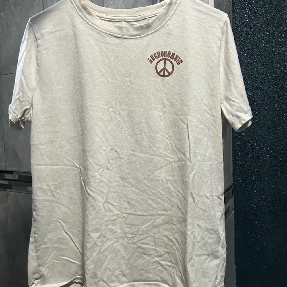Abercrombie White T-Shirt with Brown Logo
